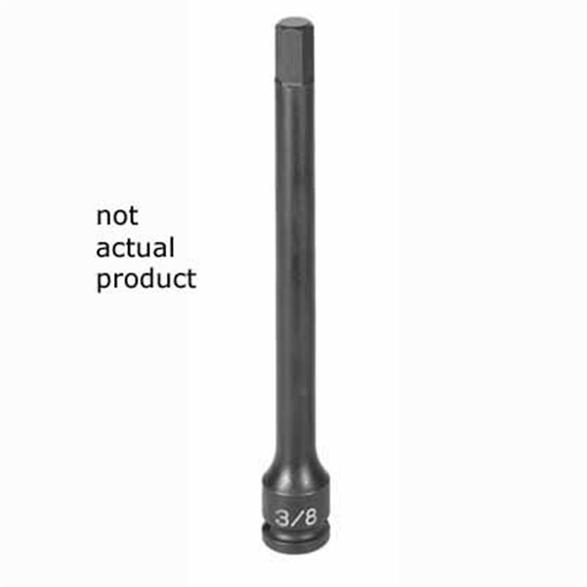 Grey Pneumatic Hex Socket — 5mm, 3/8in. Drive, 6in. Length, Chrome-Molybdenum Steel, Black Oxide Coated, Model# GRE19056M